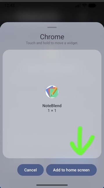 Add to home screen confirmation